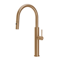 Gessi 316 Smooth Gooseneck Pull Out Spray Sink Mixer - Warm Bronze - 60022#726
