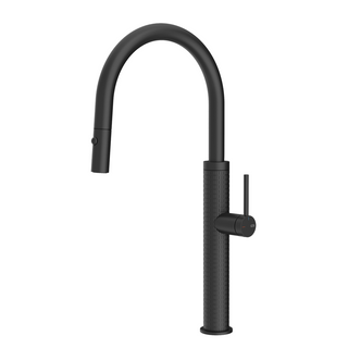 Gessi 316 Meccanica Gooseneck Pull Out Spray Mixer - Matte Black - 60024#299