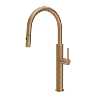 Gessi 316 Meccanica Gooseneck Pull Out Spray Mixer - Warm Bronze - 60024#726