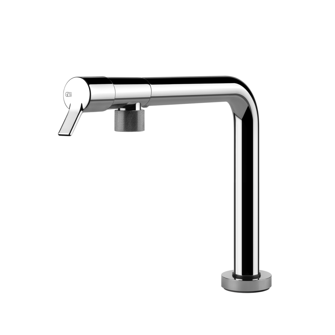 Gessi Su&Giù Retractable Spout Right Angle Sink Mixer - Chrome - 60071#031