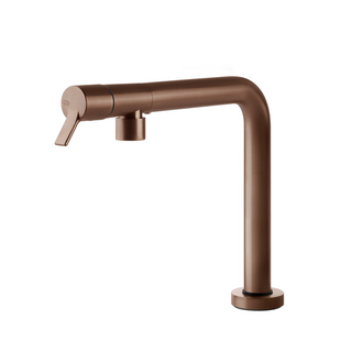 Gessi Su&Giù Retractable Spout Right Angle Sink Mixer - Brushed Copper - 60071#708
