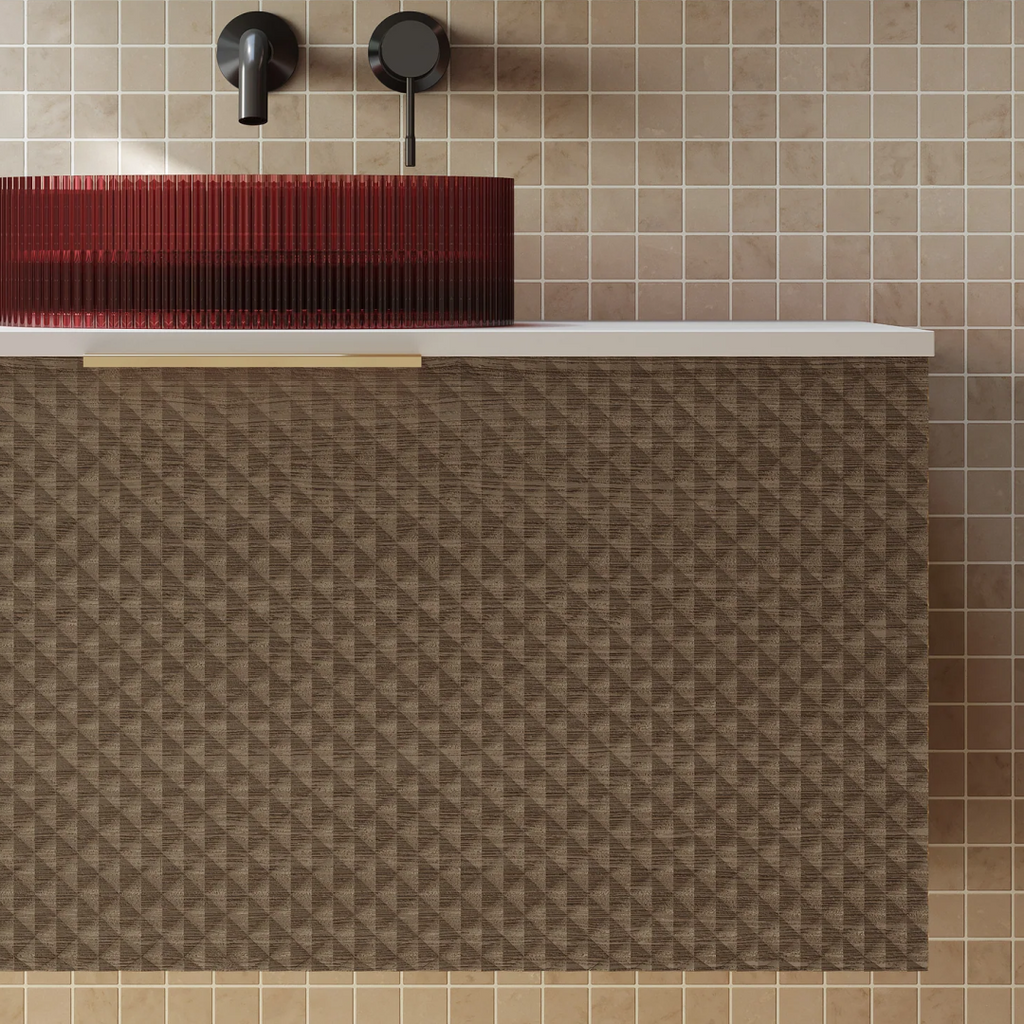 Cassa Design Relievo 600mm Wall Hung Vanity - Walnut - Finger Pull Handle - REL600IW