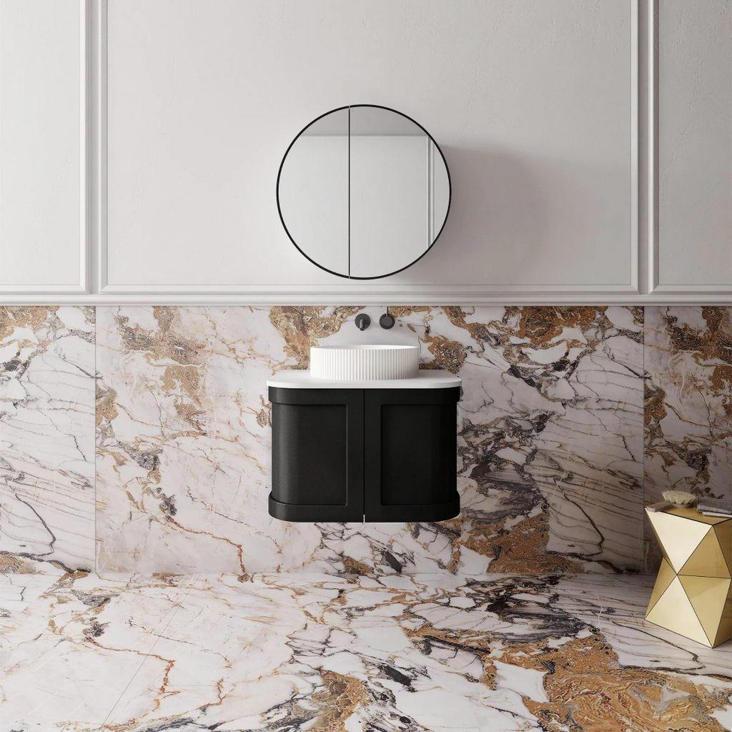 Cassa Design Westminster 600mm Wall Hung Vanity Matte Black - WES600MB