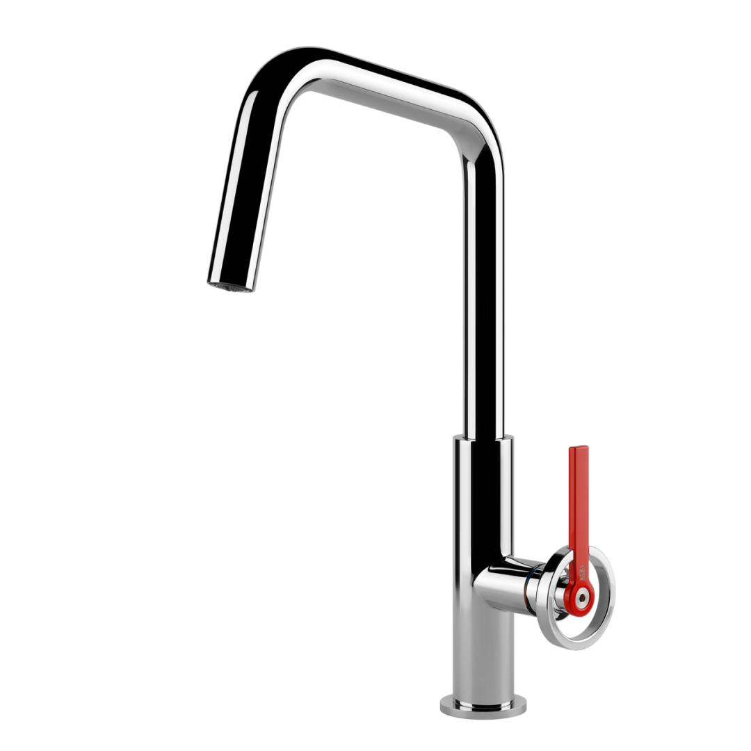 Gessi Officine V-Square Gooseneck Swivel Mixer - Chrome - 60201#031