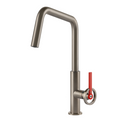 Gessi Officine V-Square Gooseneck Swivel Mixer - Brushed Nickel - 60201#149