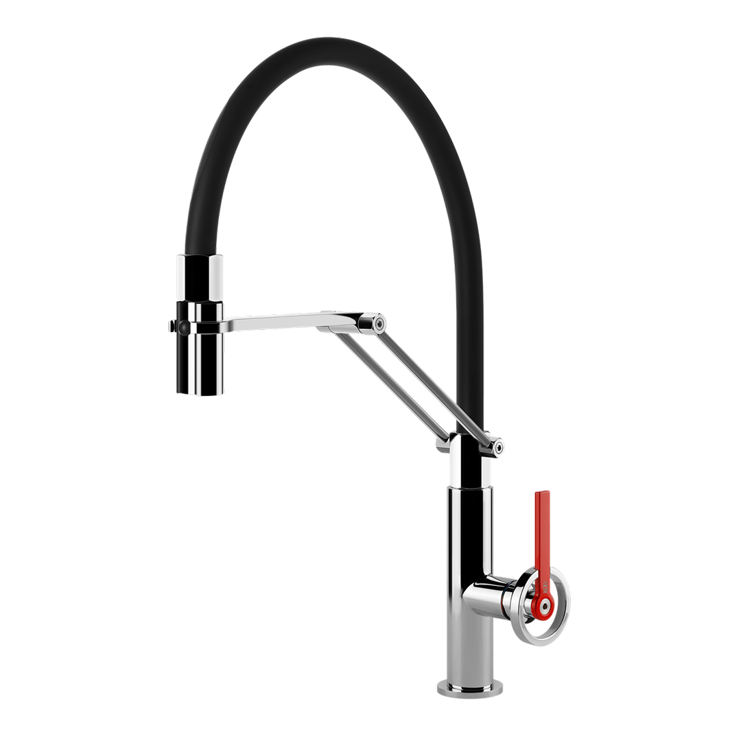 Gessi Officine V Gooseneck Semi-Professional Spray Mixer - Chrome - 60205#031