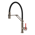 Gessi Officine V Gooseneck Semi-Professional Spray Mixer - Brushed Nickel - 60205#149