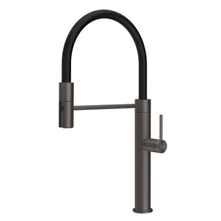 Gessi 316 Meccanica Gooseneck Semi-Professional Spray Sink Mixer - Brushed Black - 60220#707