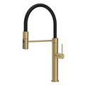 Gessi 316 Meccanica Gooseneck Semi-Professional Spray Sink Mixer - Brushed Brass - 60220#727