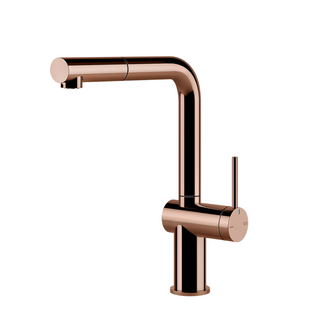 Gessi Inedito Right Angle Pull Out Sink Mixer - Bright Copper - 60433#030