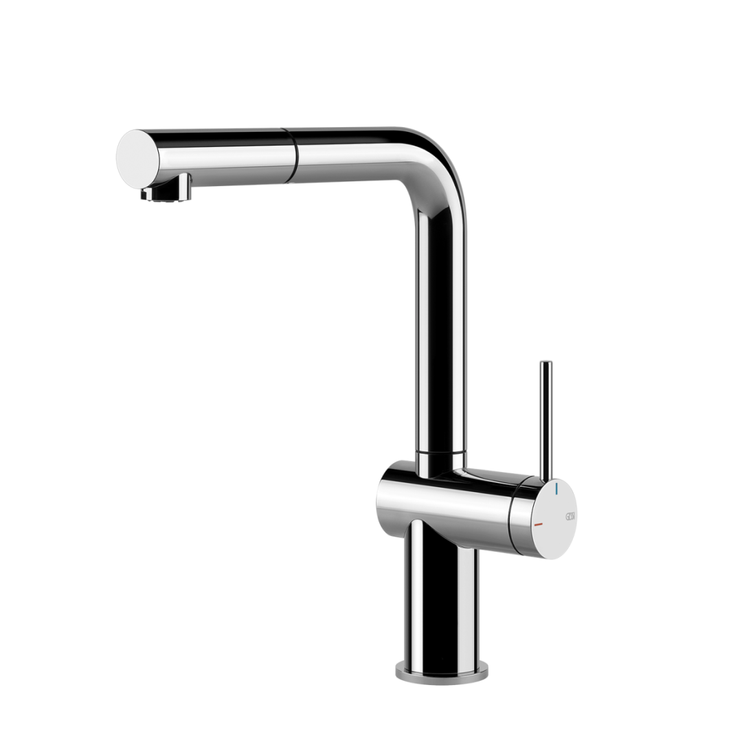 Gessi Inedito Right Angle Pull Out Sink Mixer - Chrome - 60433#031