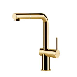Gessi Inedito Right Angle Pull Out Sink Mixer - Bright Gold - 60433#246