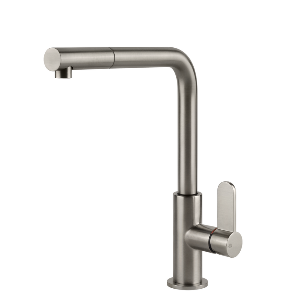 Gessi Acciaio Right Angle Pull Out Sink Mixer - Stainless Steel - 60537#239