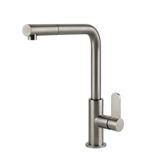Gessi Acciaio Right Angle Pull Out Sink Mixer - Stainless Steel - 60537#239