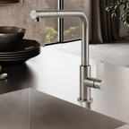 Gessi Acciaio Right Angle Pull Out Sink Mixer - Stainless Steel - 60537#239