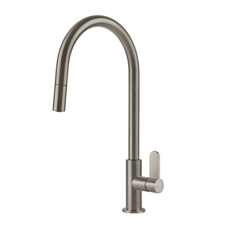 Gessi Acciaio Gooseneck Pull Out Sink Mixer - Stainless Steel - 60542#239