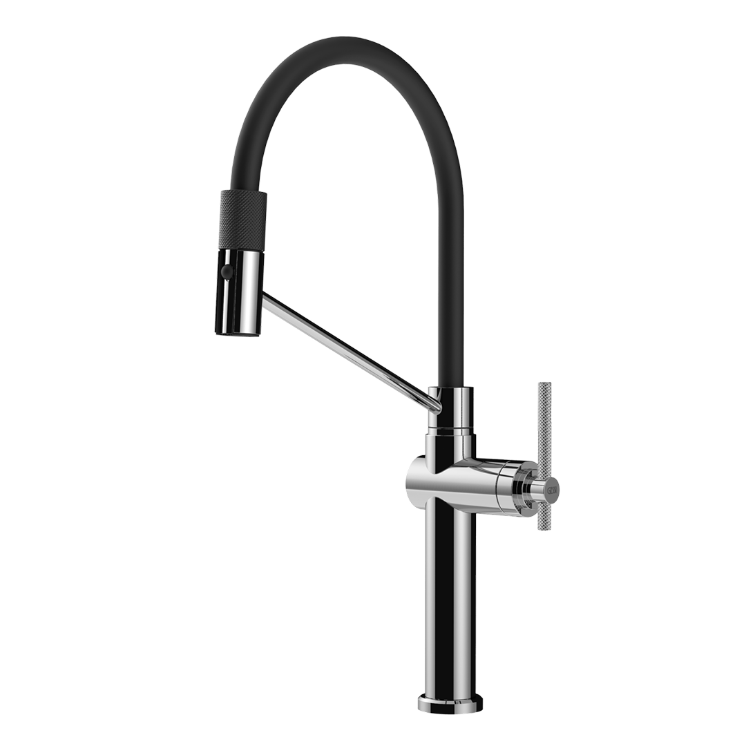 Gessi Habito Gooseneck Semi-Professional Spray Sink Mixer - Chrome - 60664#031