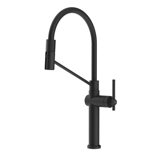 Gessi Habito Gooseneck Semi-Professional Spray Sink Mixer - Matte Black - 60664#299