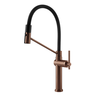 Gessi Habito Gooseneck Semi-Professional Spray Sink Mixer - Brushed Copper - 60664#708