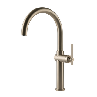 Gessi Habito Gooseneck Swivel Sink Mixer - Brushed Nickel - 60670#149