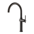 Gessi Habito Gooseneck Swivel Sink Mixer - Brushed Black - 60670#707