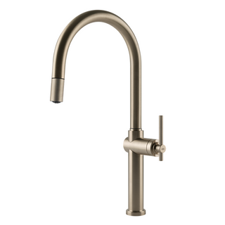 Gessi Habiti Gooseneck Pull Out Sink Mixer - Brushed Nickel - 60672#149