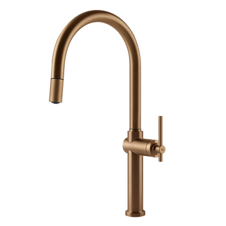Gessi Habiti Gooseneck Pull Out Sink Mixer - Warm Bronze - 60672#726