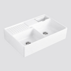 Villeroy & Boch Butler 895 Double Sink with Overflow - Stone White 1TH 632391RWTB