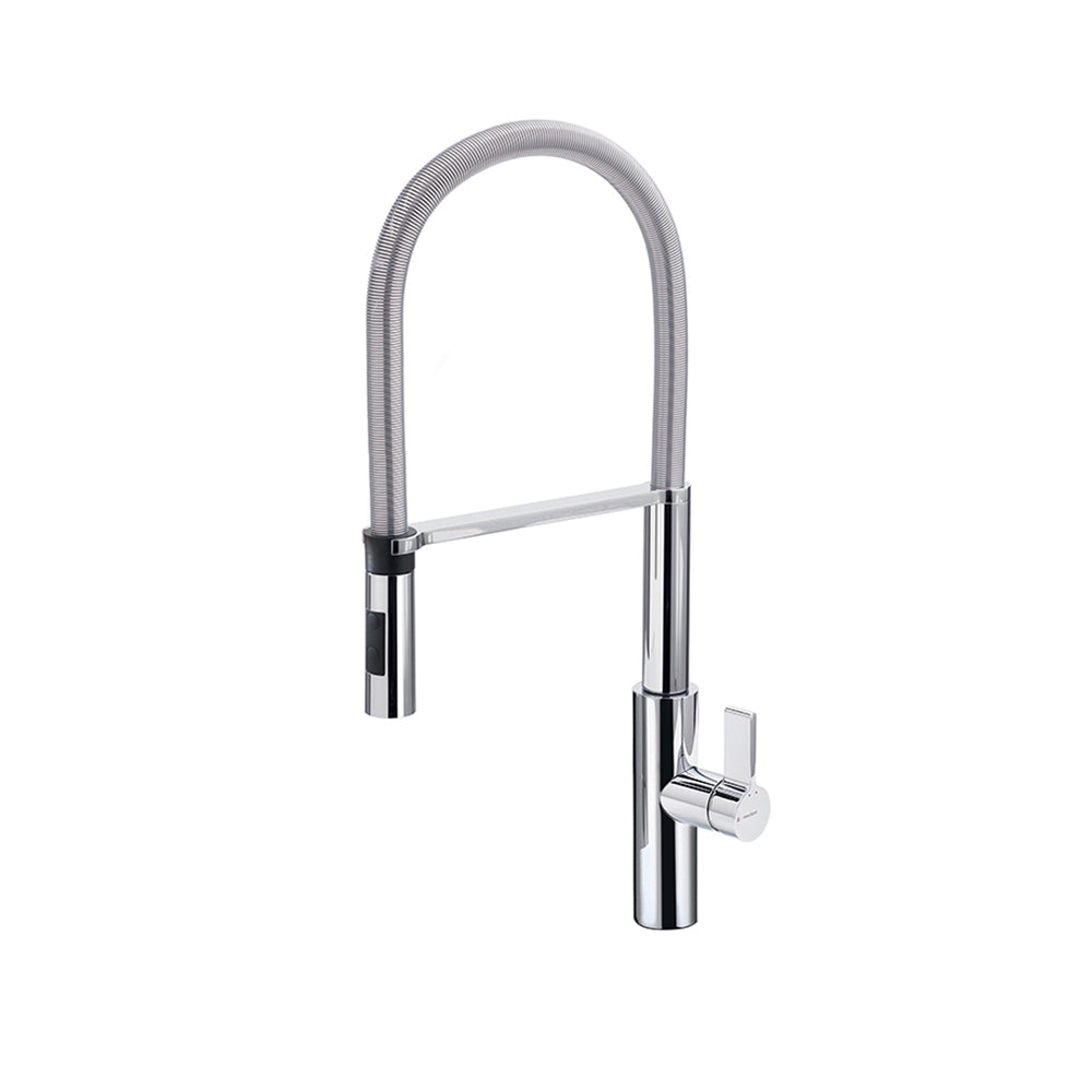 Parisi Libera Kitchen Mixer Chrome with Brushed Gunmetal Spring Spray 