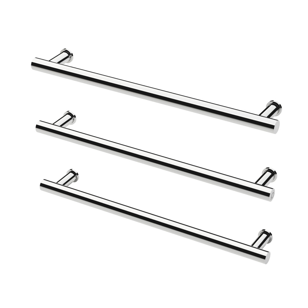 Phoenix 12V Heated Triple Towel Rail Round 600mm - Chrome - 650-8762-00