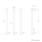 Phoenix 12V Heated Triple Towel Rail Round 600mm - Brushed Carbon - 650-8762-31