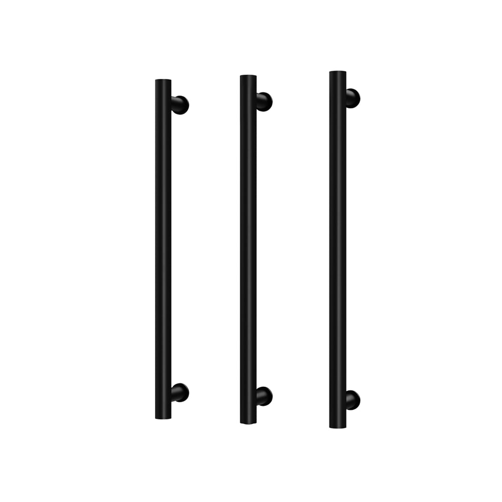 Phoenix 12V Heated Triple Towel Rail Round 600mm - Matte Black - 650-8762-10