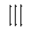 Phoenix 12V Heated Triple Towel Rail Round 600mm - Matte Black - 650-8762-10