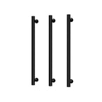 Phoenix 12V Heated Triple Towel Rail Round 600mm - Matte Black - 650-8762-10
