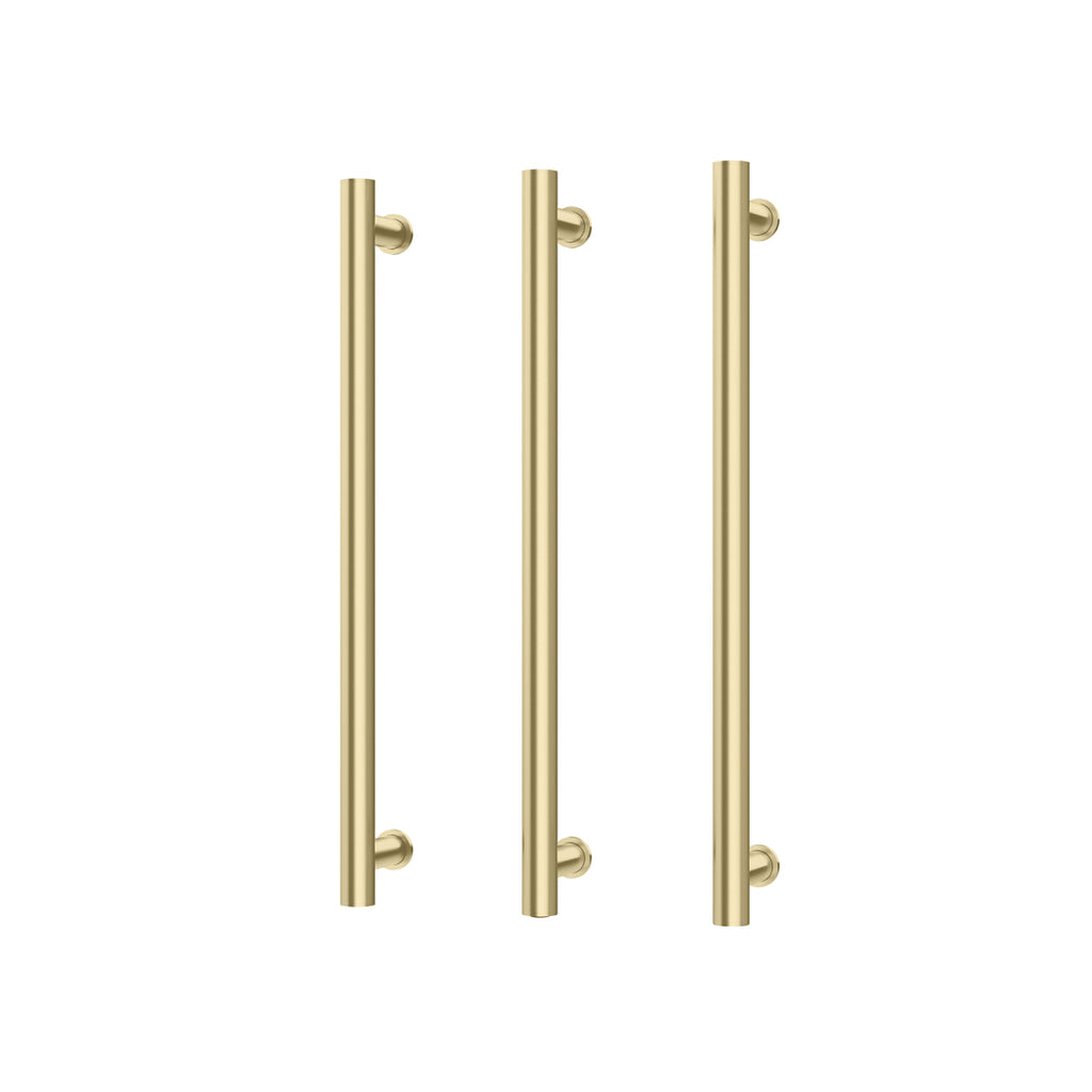 Phoenix 12V Heated Triple Towel Rail Round 600mm - Brushed Gold - 650-8762-12
