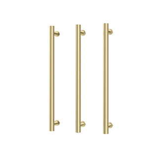 Phoenix 12V Heated Triple Towel Rail Round 600mm - Brushed Gold - 650-8762-12