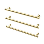 Phoenix 12V Heated Triple Towel Rail Round 600mm - Brushed Gold - 650-8762-12