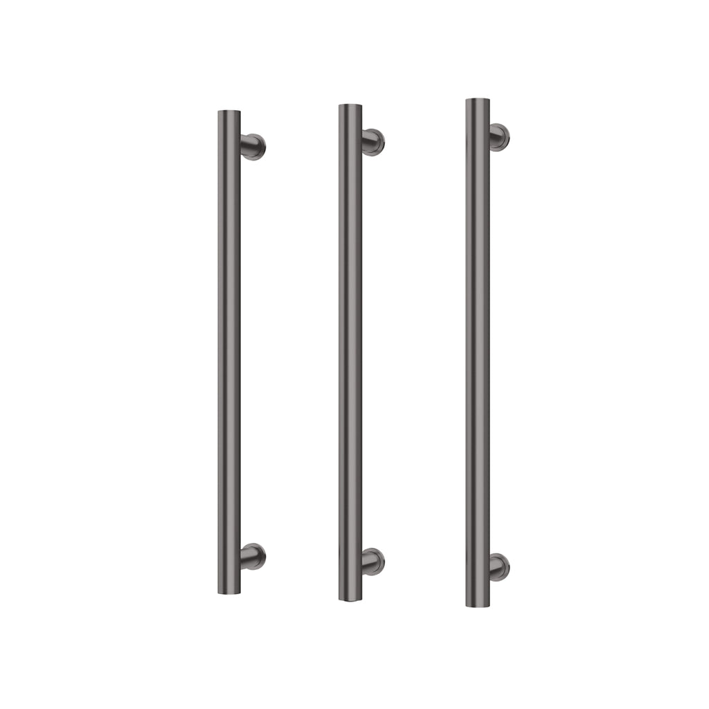 Phoenix 12V Heated Triple Towel Rail Round 600mm - Brushed Carbon - 650-8762-31