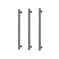 Phoenix 12V Heated Triple Towel Rail Round 600mm - Brushed Carbon - 650-8762-31