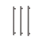 Phoenix 12V Heated Triple Towel Rail Round 600mm - Brushed Carbon - 650-8762-31