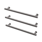 Phoenix 12V Heated Triple Towel Rail Round 600mm - Brushed Carbon - 650-8762-31