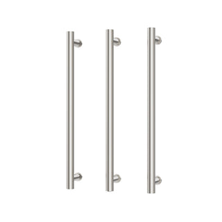 Phoenix 12V Heated Triple Towel Rail Round 600mm - Brushed Nickel - 650-8762-40