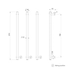 Phoenix 12V Heated Triple Towel Rail Round 800mm - Chrome - 650-8763-00