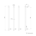 Phoenix 12V Heated Triple Towel Rail Round 800mm - Brushed Gold - 650-8763-12