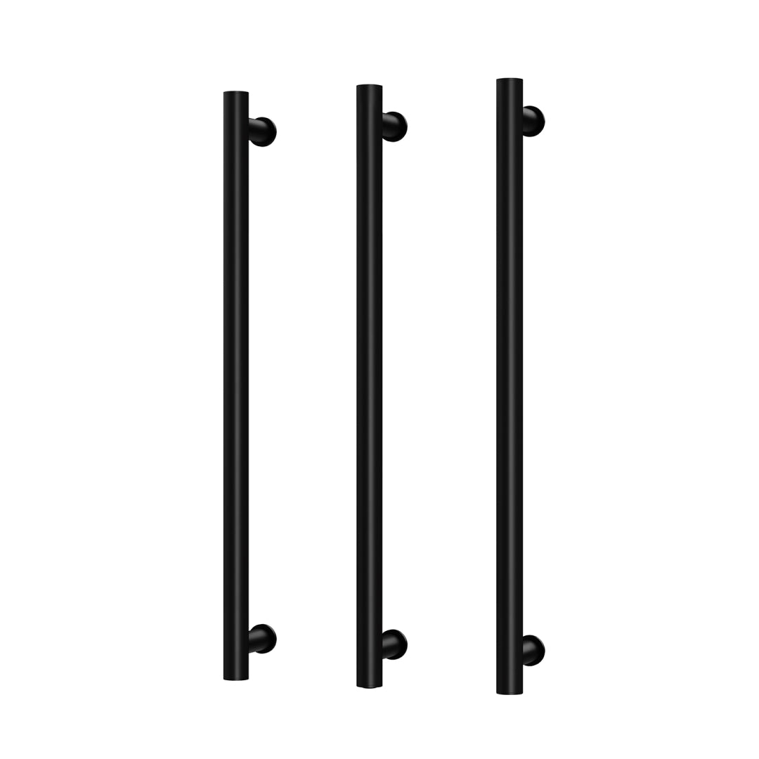 Phoenix 12V Heated Triple Towel Rail Round 800mm - Matte Black - 650-8763-10