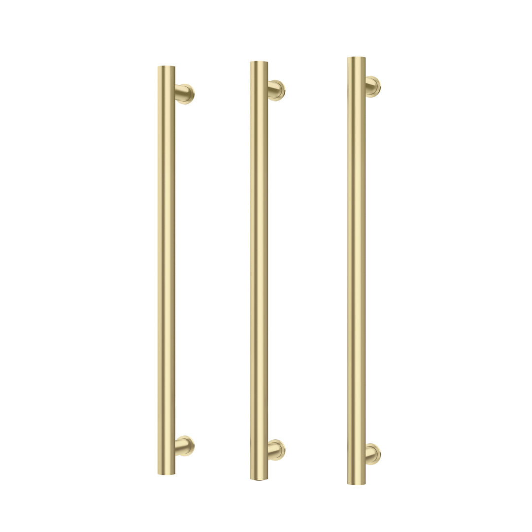Phoenix 12V Heated Triple Towel Rail Round 800mm - Brushed Gold - 650-8763-12