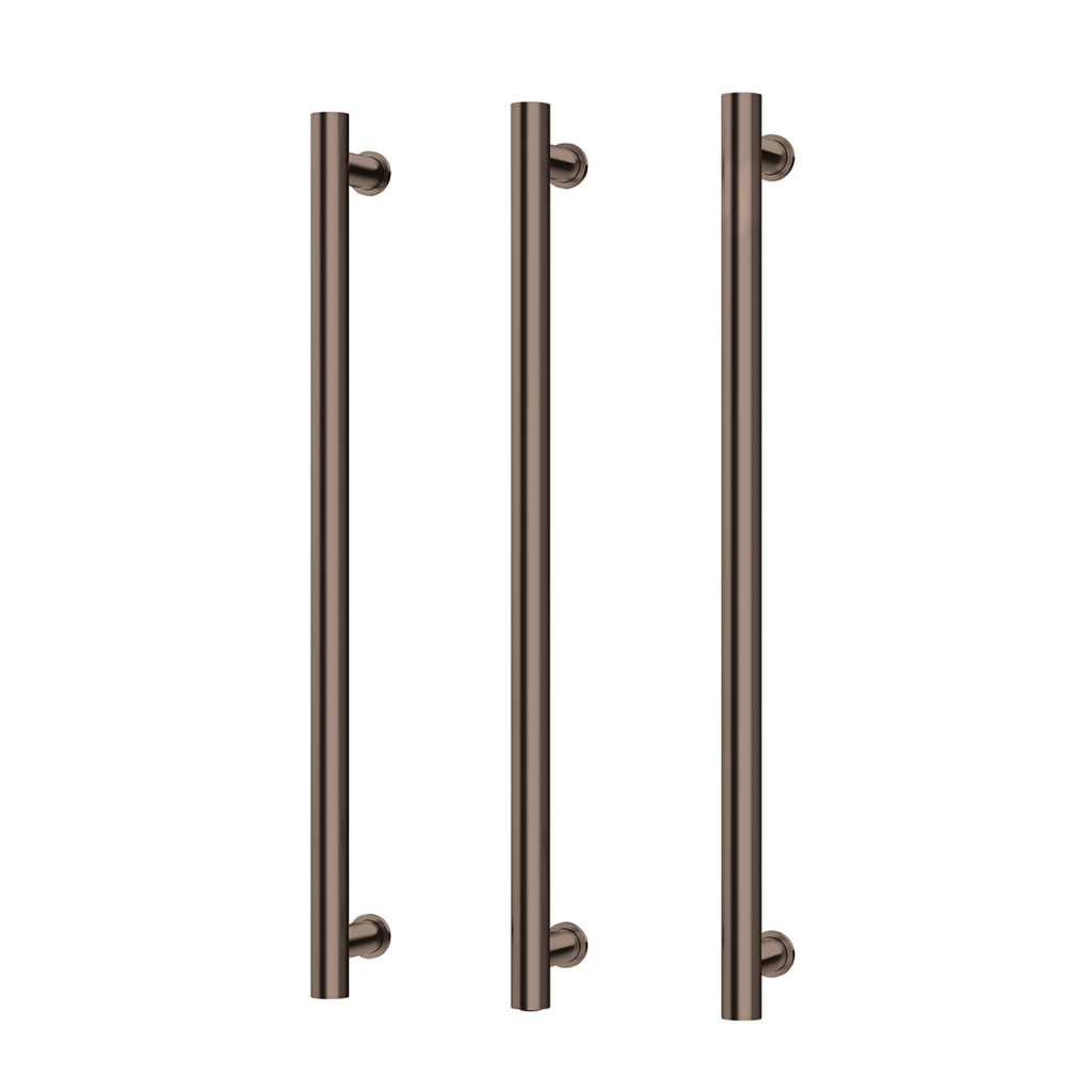 Phoenix Triple Round 800mm Heated Towel Rails - Brushed Bronze