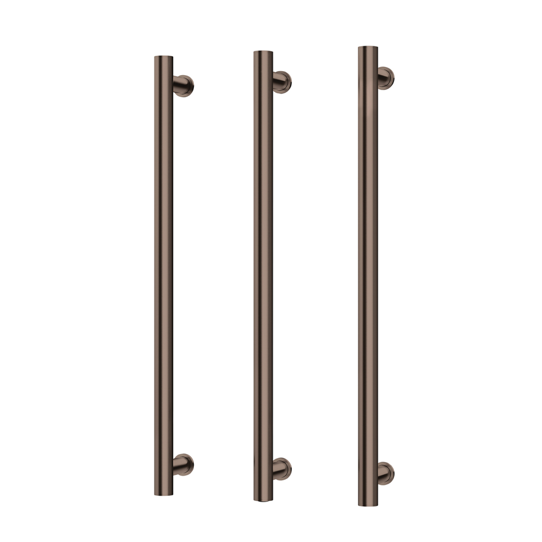Phoenix Triple Round 800mm Heated Towel Rails - Brushed Bronze