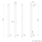 Phoenix Triple Round 800mm Heated Towel Rails - Brushed Bronze