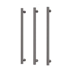 Phoenix 12V Heated Triple Towel Rail Round 800mm - Brushed Carbon - 650-8763-31